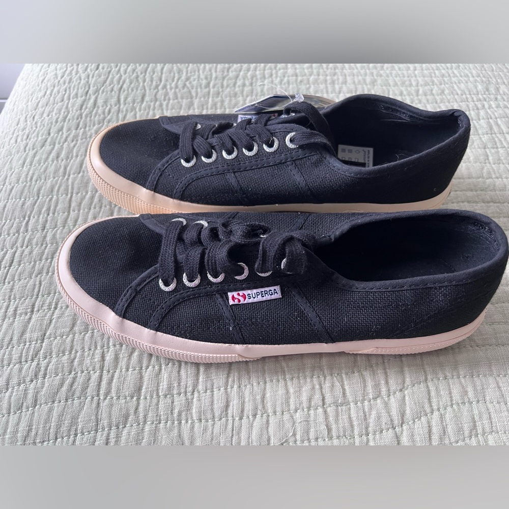 Superga Black and cream Canvas Sneakers - Picture 7 of 9